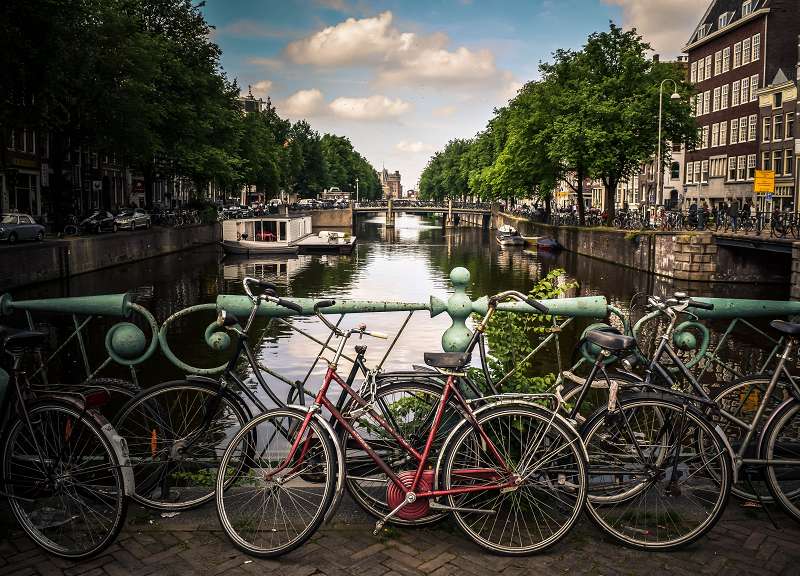 Amsterdam bikes and canal